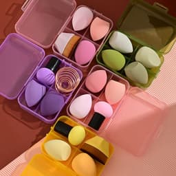image-Beauty Egg Makeup Sponge Set - Foundation Brush & Powder Puff