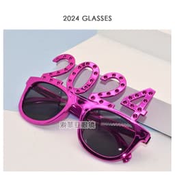 image-2024 Digital Glasses Cross-border New Year's Eve Party Decoration Christmas Glasses Digital Funny Sunglasses