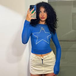 image-Summer Five-Pointed Star Print T-Shirt - Women's