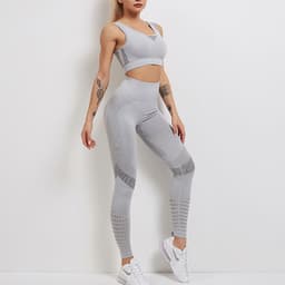 image-Women's Yoga Pants High Waist Cropped Red S