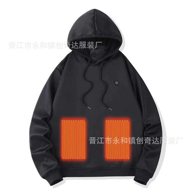image-2023 Men's USB 5 Zone Heating Sweatshirt - Warm Outdoor Electric Hoodie
