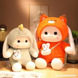 image-Cute Rabbit Plush Pillow - Soft Toy for Kids