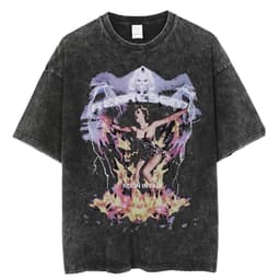 image-Black Cartoon T-Shirt, Breathable, XXXL, Loose Fit, Men's