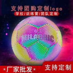 image-Luminous Fluorescent Reflective Football PU Ball Size 4 With Logo Printing