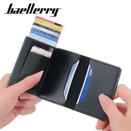 image-2021 new men's and women's neutral card holder metal aluminum shell anti-magnetic automatic pop-up rfid business card holder card holder