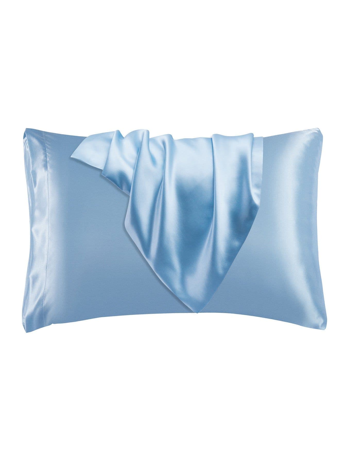 image-Summer Hot Selling Pure Color Satin Imitation Silk Pillowcase Digital Printing Embroidery Screen Printing Bedding Amazon
