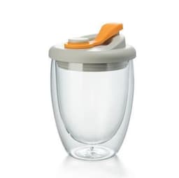image-Double-Layer Borosilicate Glass Cup - Black 450ml
