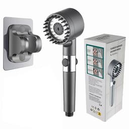 image-Shower Head Set with Handheld Bracket - Gray ABS
