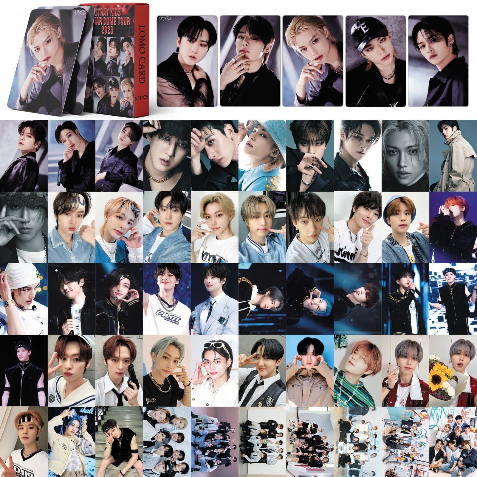 image-SK Stray Kids Album Cards - Bang Chan, Lee Know, Hyunjin