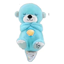image-Blue Breathing Plush Otter Bear Toy with Music/Voice