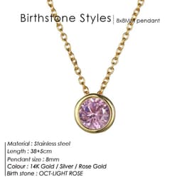 image-E-Manco Light Yellow Titanium Steel Necklace - Rose Gold Stainless Steel Cross Chain