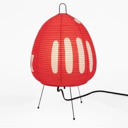 image-Japanese Noguchi Akari Rice Paper Floor Lamp Wabi-Sabi Style 1A Metal Orange