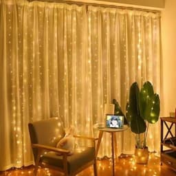 image-Cross-border LED Copper Wire Waterfall Curtain Light String Christmas Wedding Bedroom USB Remote Control Decorative Light with Hook