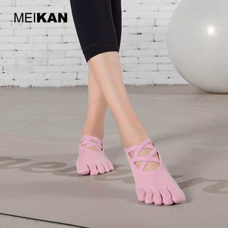image-MEIKAN Yoga Socks - Cotton Split Toe Non-Slip