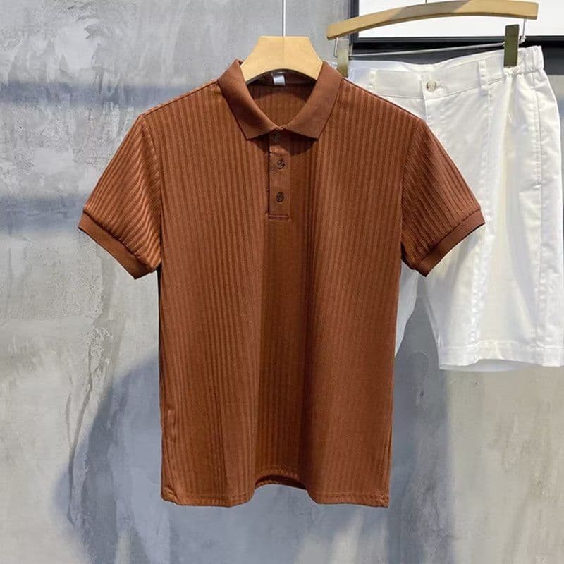 image-Trendy POLO Shirt Men's Short Sleeve 2023 Black White Gray Green