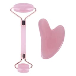 image-Pink crystal roller facial massage stick facial beauty massage plate flower pole double-headed ball full body massager