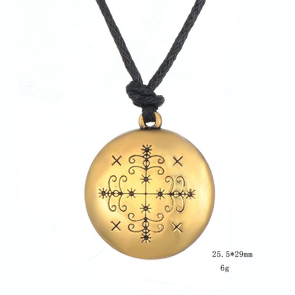 image-Foreign trade fashion hot sale manufacturers wholesale trend personality all-match couple models round card wax rope cross chain alloy necklace