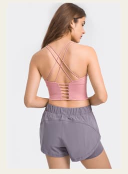 image-Women's Qianzhuo Sports Backless Bra - Silver Gray Small