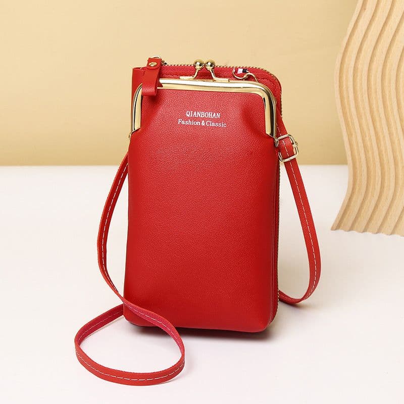 image-Messenger Bag Mobile Phone Bag Ladies Shoulder Bag Candy Color Mini Small Bag Vertical Ladies Clutch Bag Ladies Long Wallet