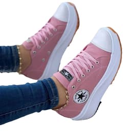 image-Canvas Shoes Women's Platform Low-Cut Pink Size 44