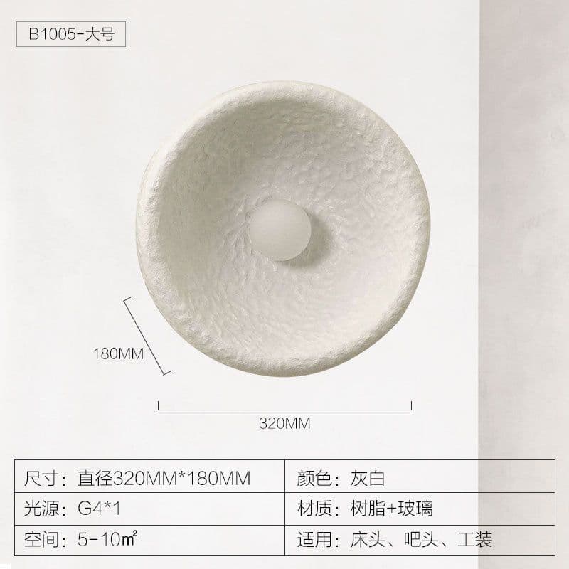 image-Japanese Wabi-Sabi Retro Wall Lamp Zen 32CM LED Resin