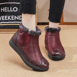 image-Cross-border snow boots women's winter plus fleece cotton shoes waterproof short boots warm thickened middle-aged and elderly women's boots large size women's shoes
