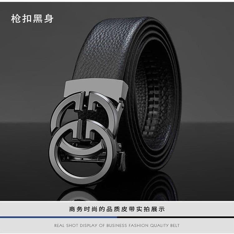 image-February Paul Men's Leather Belt - Gold Automatic