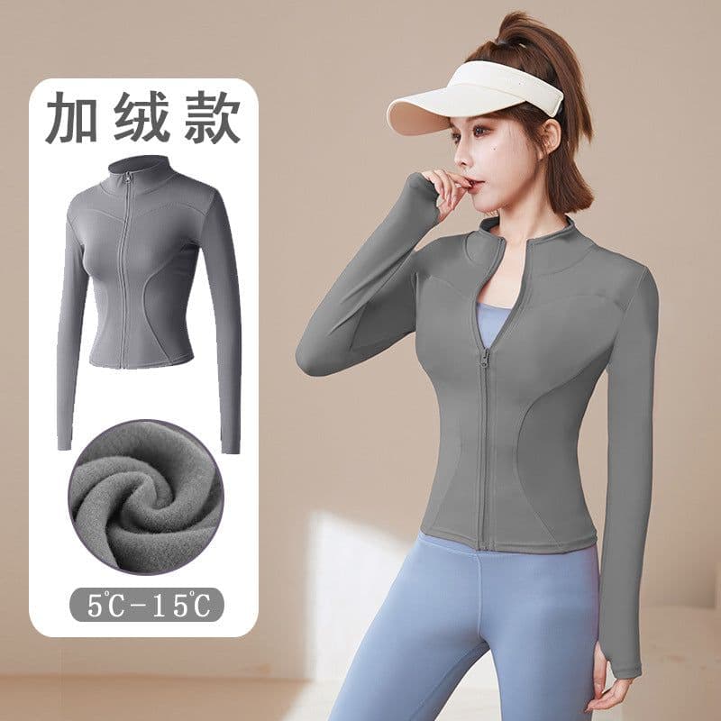 image-Women's Spring/Autumn Running Jacket, Quick-Drying Yoga Top, XXXL