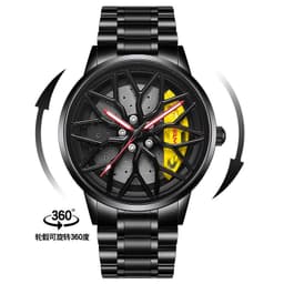 image-SVJ Men's Quartz Watch - 3D Hollow Forged Wheel Design