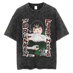 image-Black Cartoon T-Shirt, Breathable, XXXL, Loose Fit, Men's