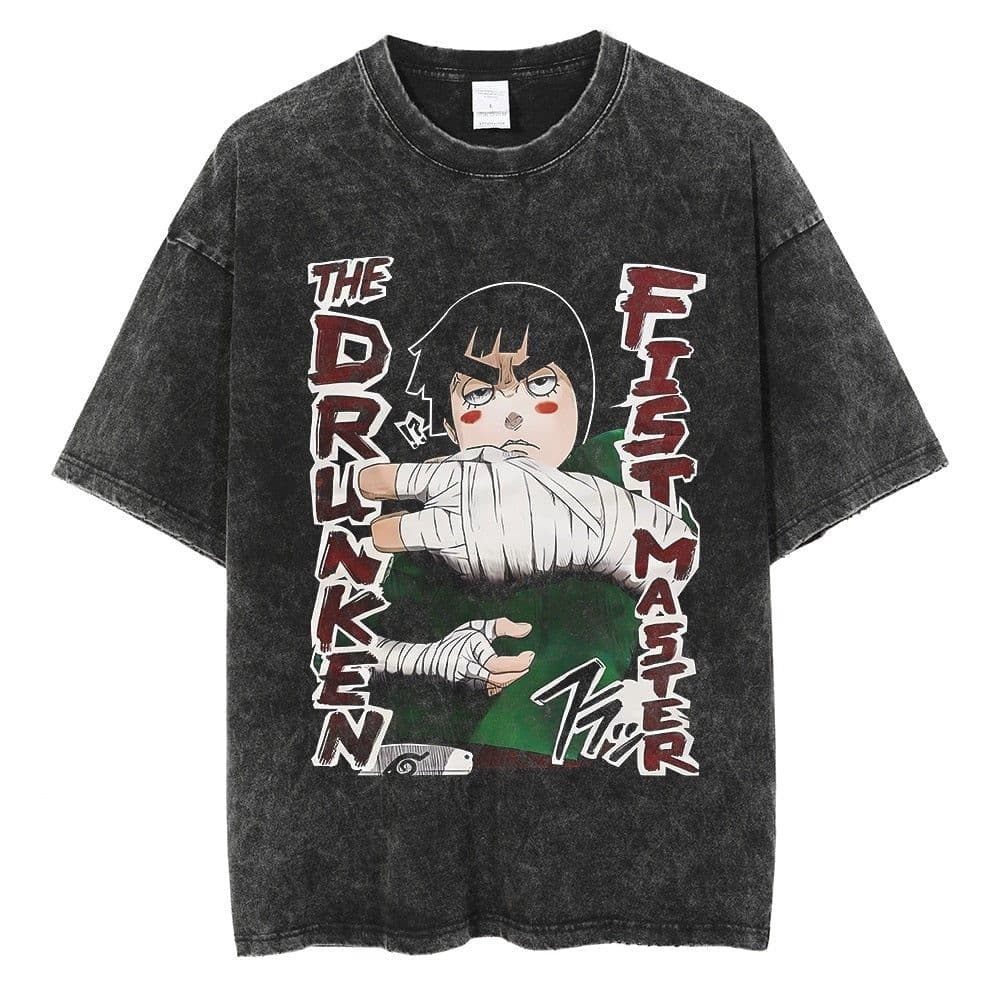 image-Black Cartoon T-Shirt, Breathable, XXXL, Loose Fit, Men's