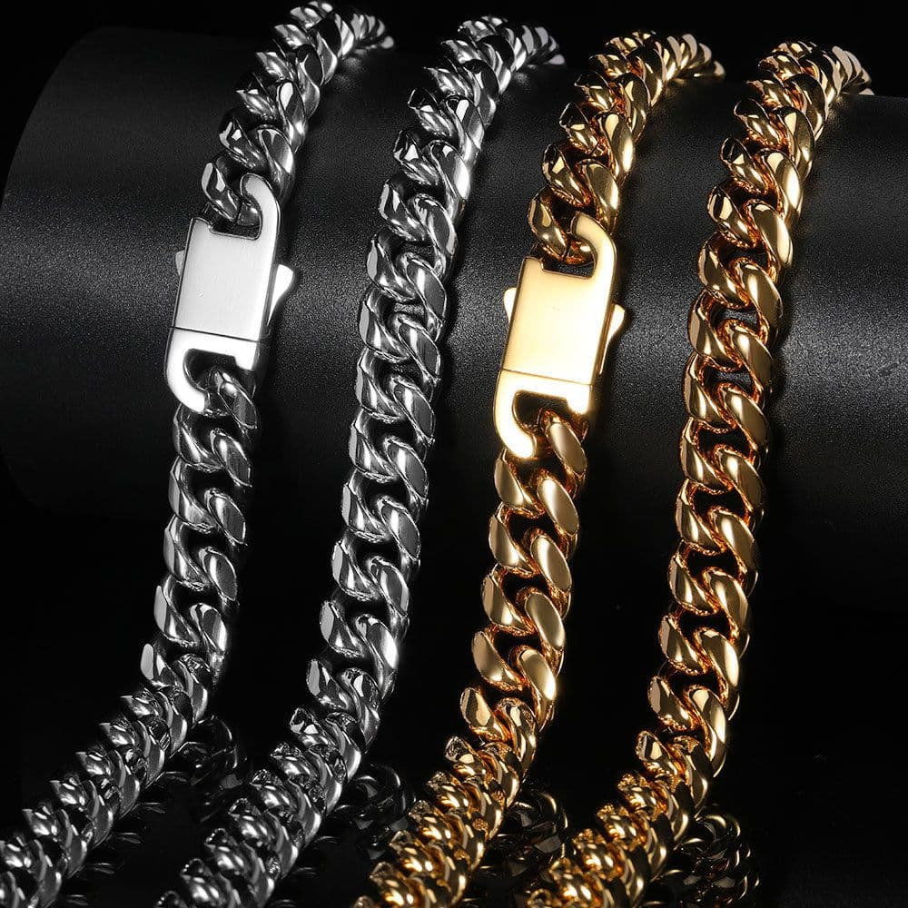 image-Stainless Steel Cuban Chain Necklace - Gold 6mm