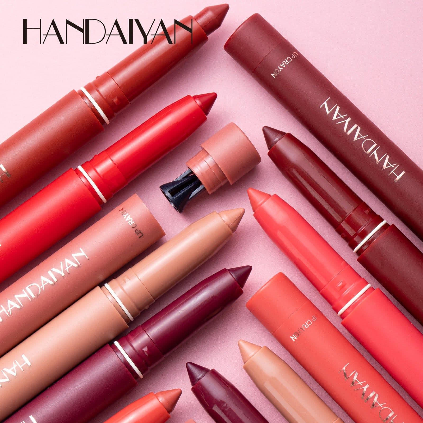 image-HANDAIYAN 12-Color Lipstick Pen Lip Liner Set