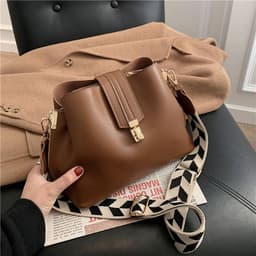 image-ACKCA PU Bucket Bag - Brown Women's Shoulder Bag