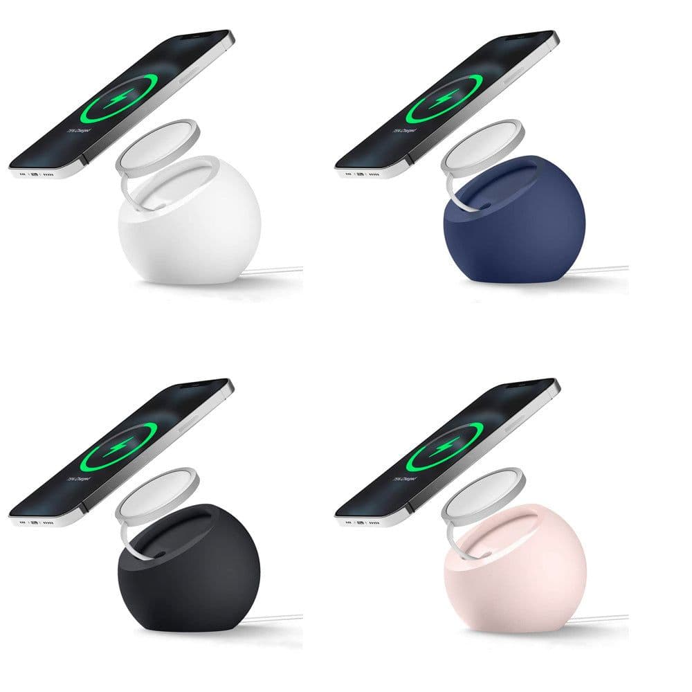 image-MagSafe Silicone Wireless Charging Stand - Grey