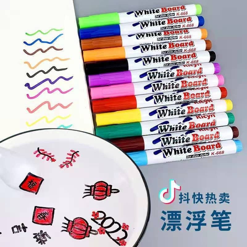 image-Children's water painting colorful floating pen children's magic water floating pen erasable whiteboard pen floating pen wholesale