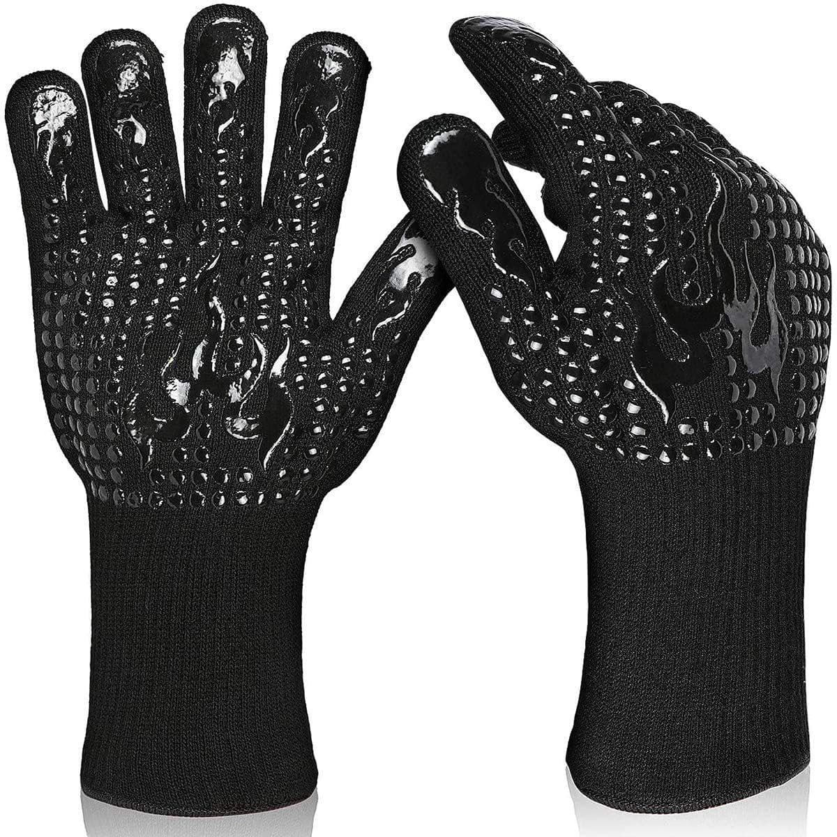 image-Fireproof BBQ Gloves - 800°F Heat Resistant Silicone