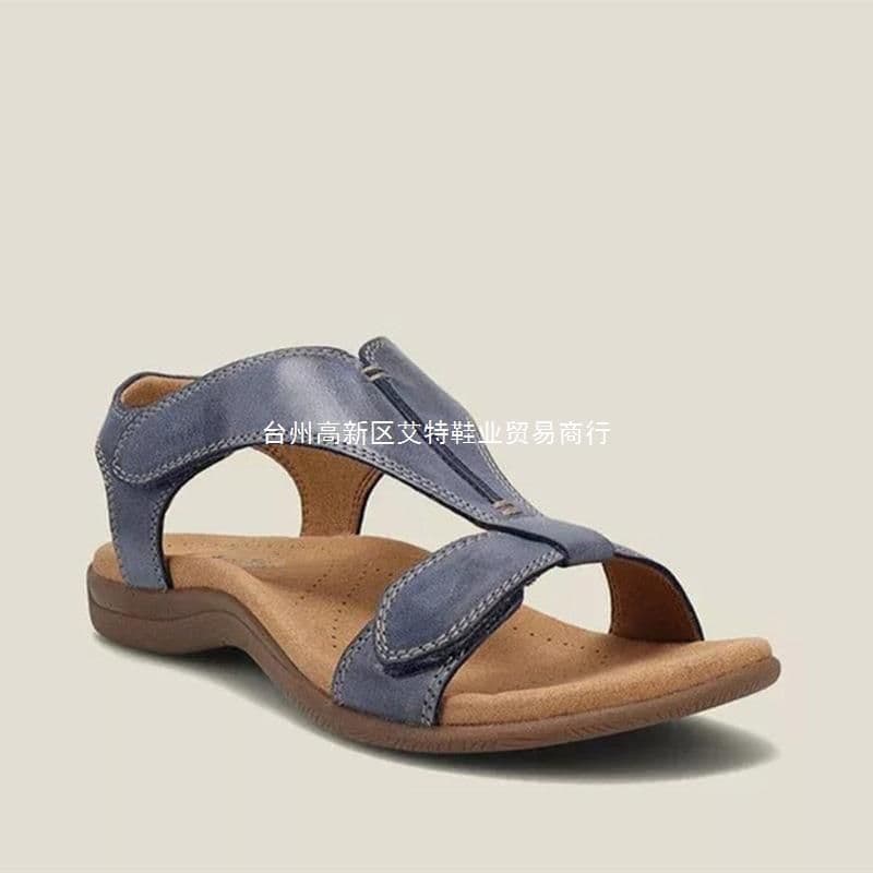 image-Women's Roman Sandals - Yellow Velcro Casual