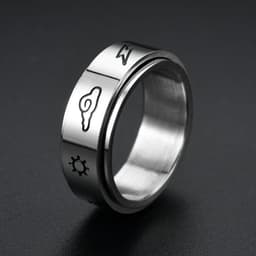 image-New simple transfer jewelry men's titanium steel rotatable beer bottle chain ring personality domineering ring