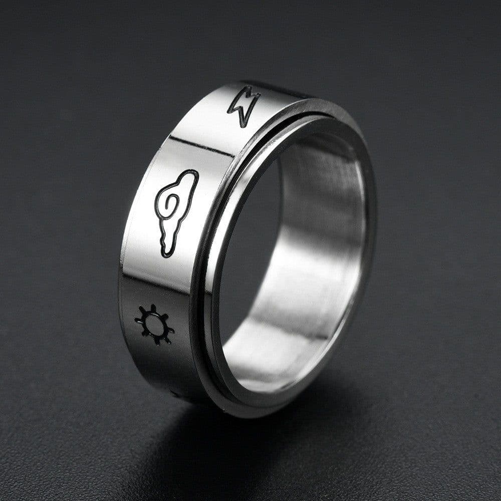 image-New simple transfer jewelry men's titanium steel rotatable beer bottle chain ring personality domineering ring