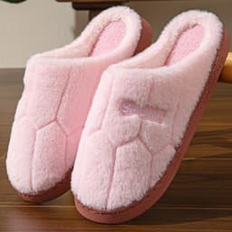 image-Unisex Thick-Soled Winter Cotton Slippers, Green, Size 38-39