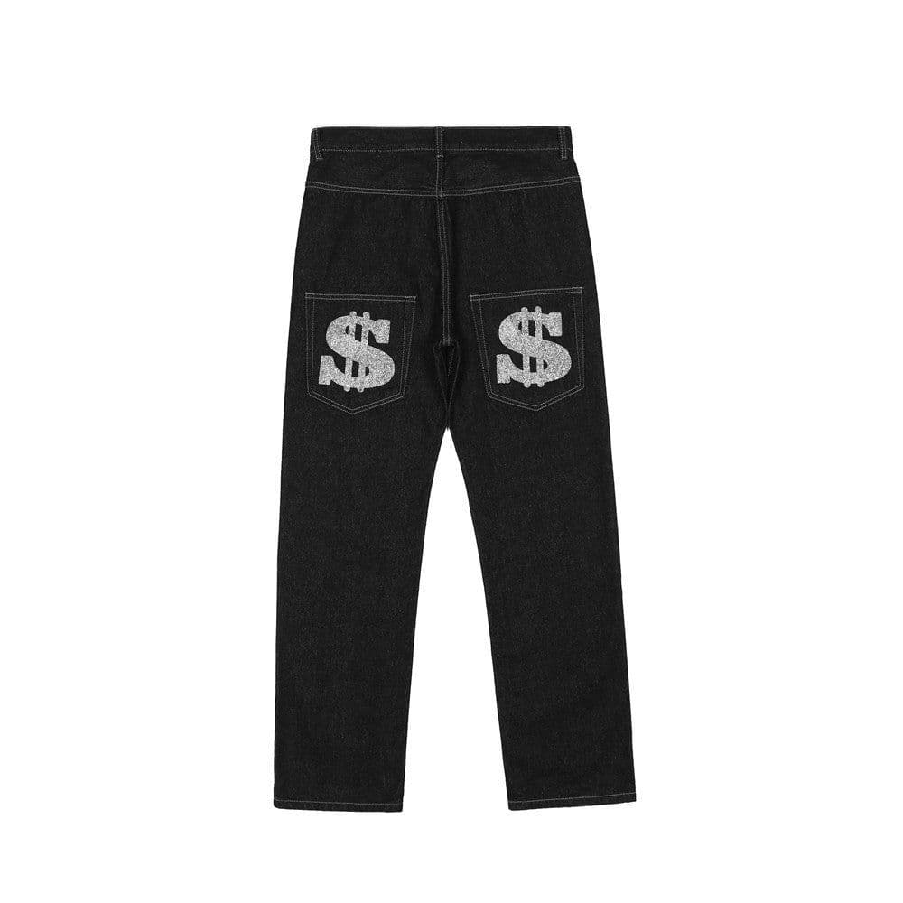 image-TIFO Loose Straight Jeans - Black XL Street Style