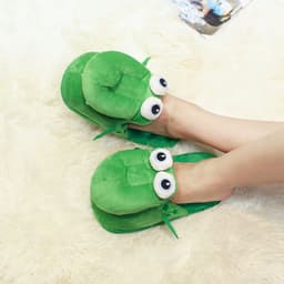 image-Douyin same style funny mouth can move slippers autumn and winter crocodile cotton slippers cartoon cold-proof foreign style couple students
