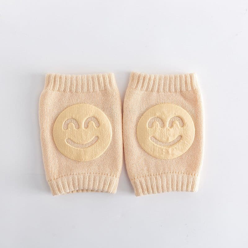 image-New terry children's knee pads elbow pads summer baby baby crawling toddler knee pads non-slip dispensing smiley face knee pads