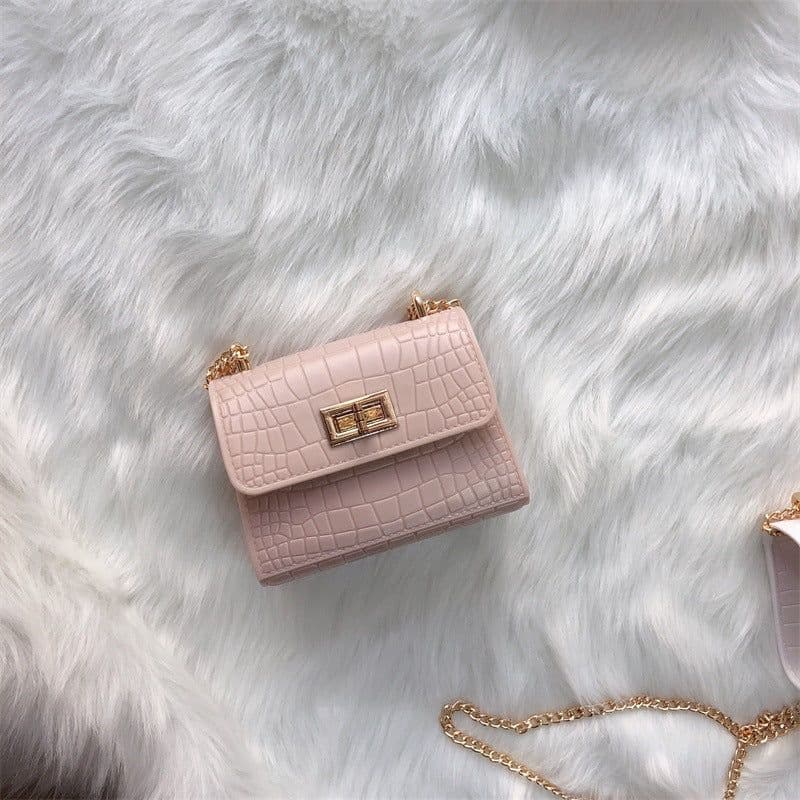 image-Summer mini small bag women 2021 new trendy net trendy red crocodile pattern solid color fashion one shoulder Messenger chain bag
