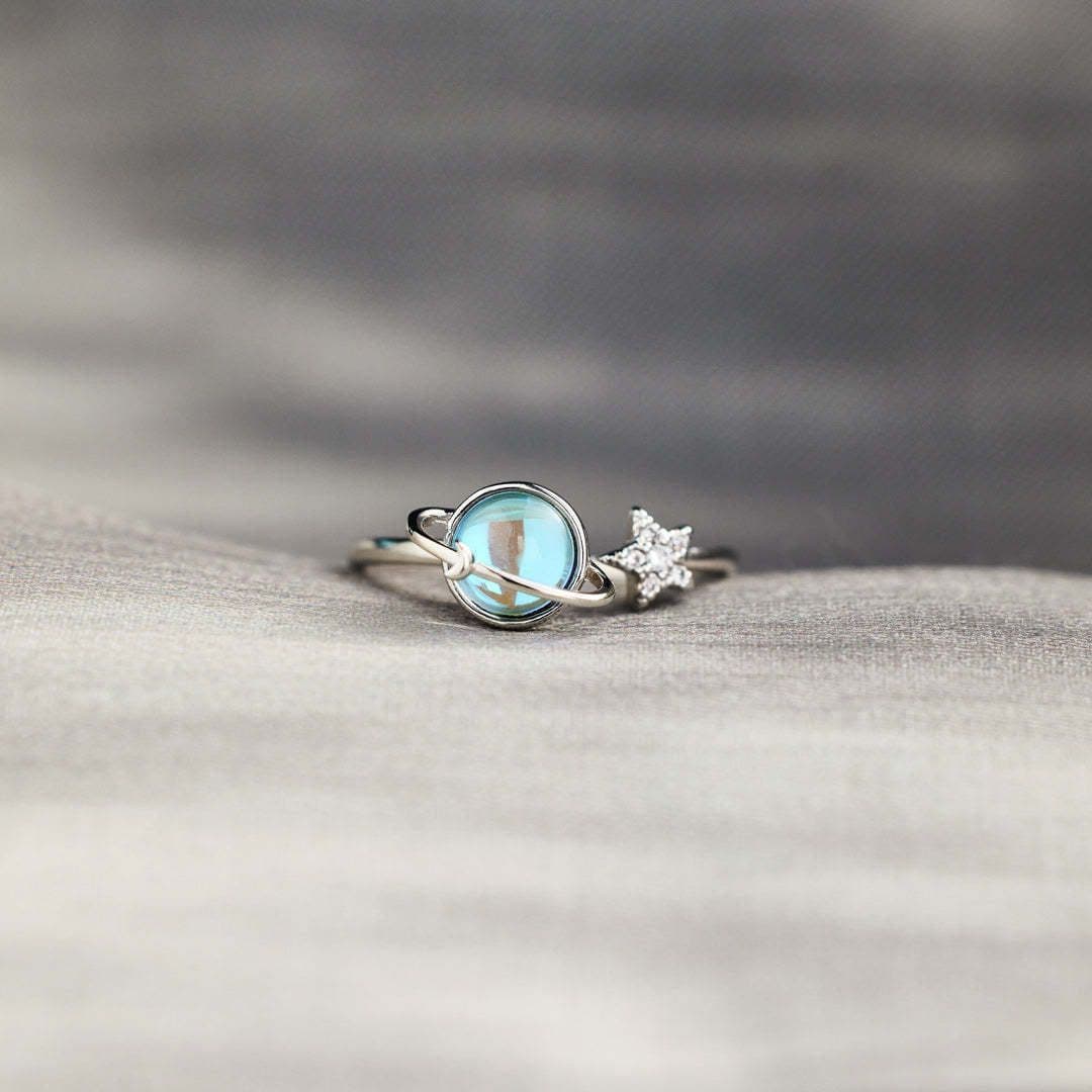 image-Rotatable Star-Moon Ring for Women - Copper Anti-Stress Jewelry