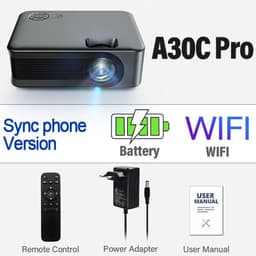 image-AUN A30 Mini LED Projector - Portable Cinema, Mobile Phone Projector, 201W-400W