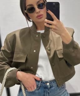 image-Women's Peacock Blue Jacket - Stand Collar Short Coat
