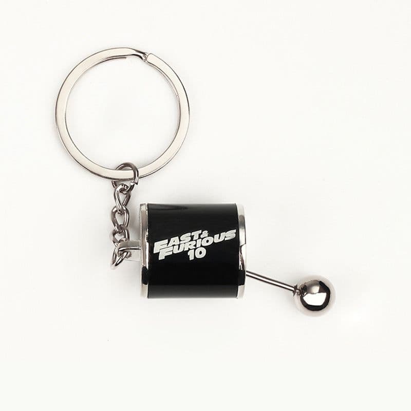 image-Cross-border wholesale anti-lost license plate key chain fast and furious key male car pendant metal gear key chain