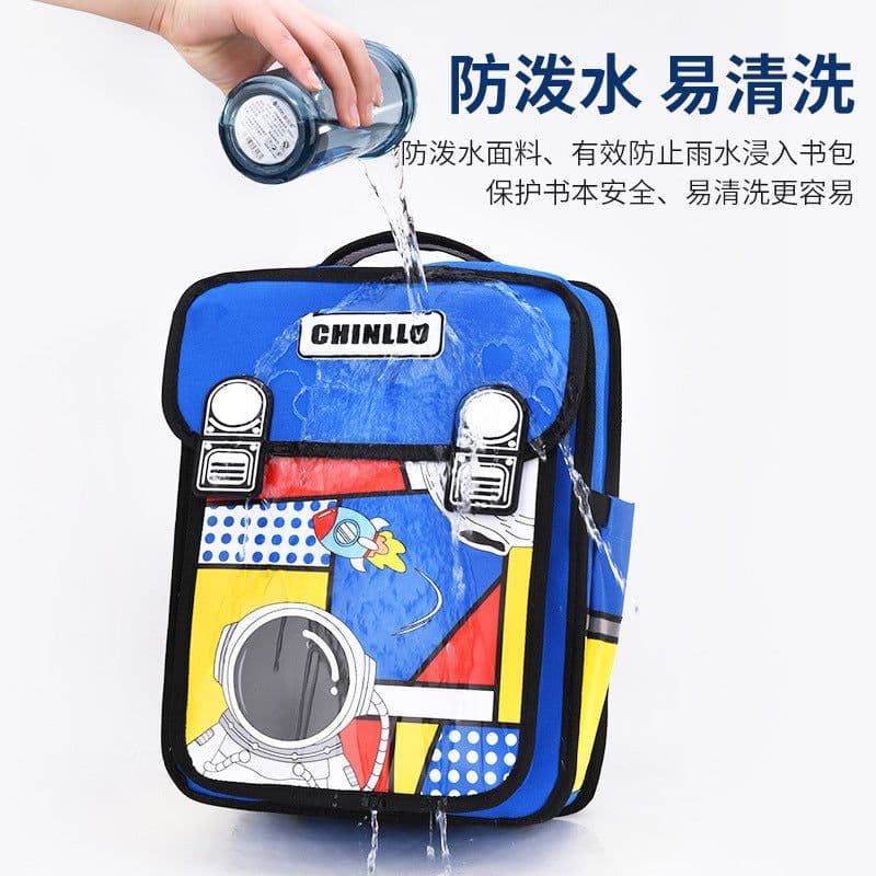 image-Chunlong Waterproof Comic Schoolbag for Grades 1-6 - 36-55L Backpack